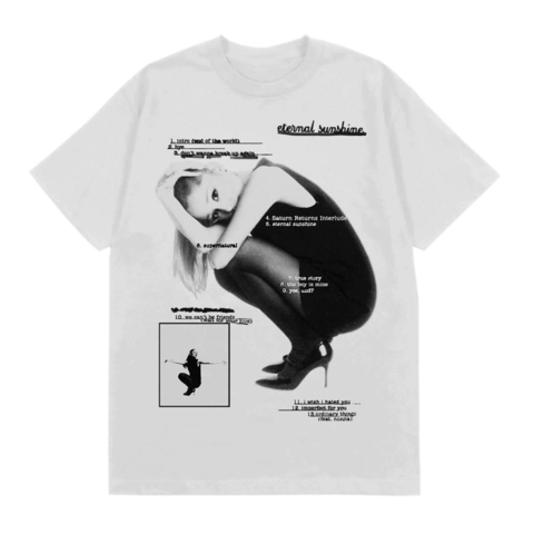 eternal sunshine tracklist white by Ariana Grande - t-shirt - shop now at Digster store
