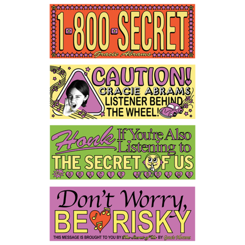 The Secret of Us Bumper Sticker Set-of-4 by Gracie Abrams - Bumper Sticker - shop now at Digster store