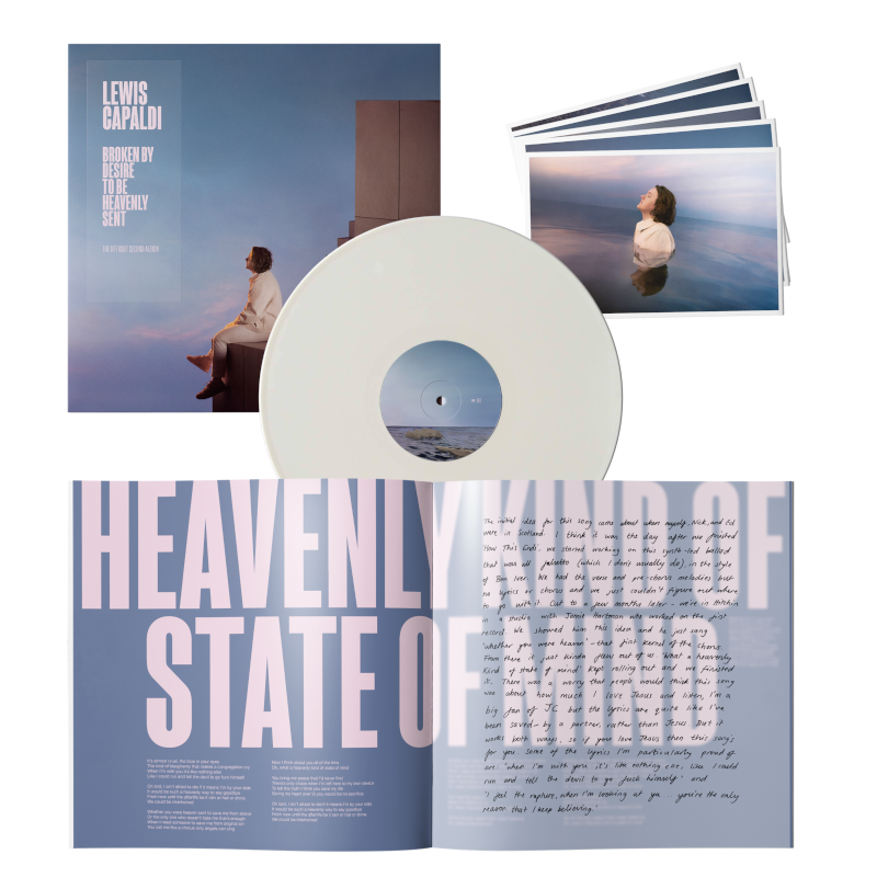Broken By Desire To Be Heavenly Sent by Lewis Capaldi - Limited Edition White LP Collectors Set - shop now at Digster store