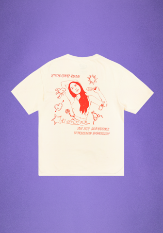 oversized sun in my mother fucking pocket t-shirt in ivory by Olivia Rodrigo - T-Shirt - shop now at Digster store