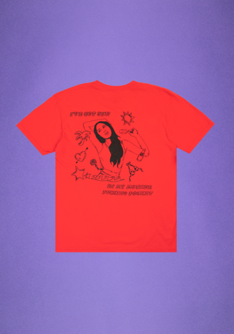 oversized sun in my mother fucking pocket t-shirt in red by Olivia Rodrigo - T-Shirt - shop now at Digster store