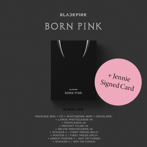 BORN PINK von BLACKPINK - Exclusive Boxset - Black Complete Edt. + Signed Card JENNIE jetzt im Digster Store