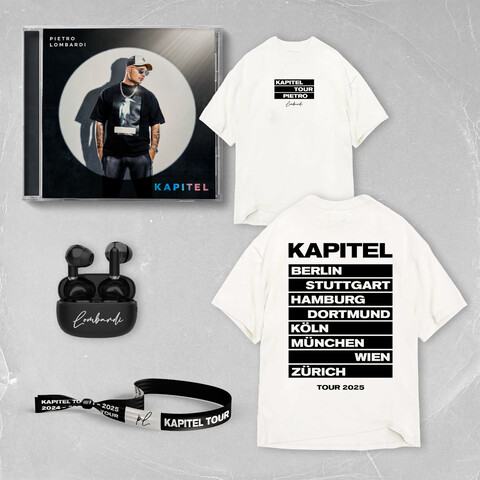 Kapitel von Pietro Lombardi - CD + T-Shirt + Bändchen + Earbuds jetzt im Digster Store