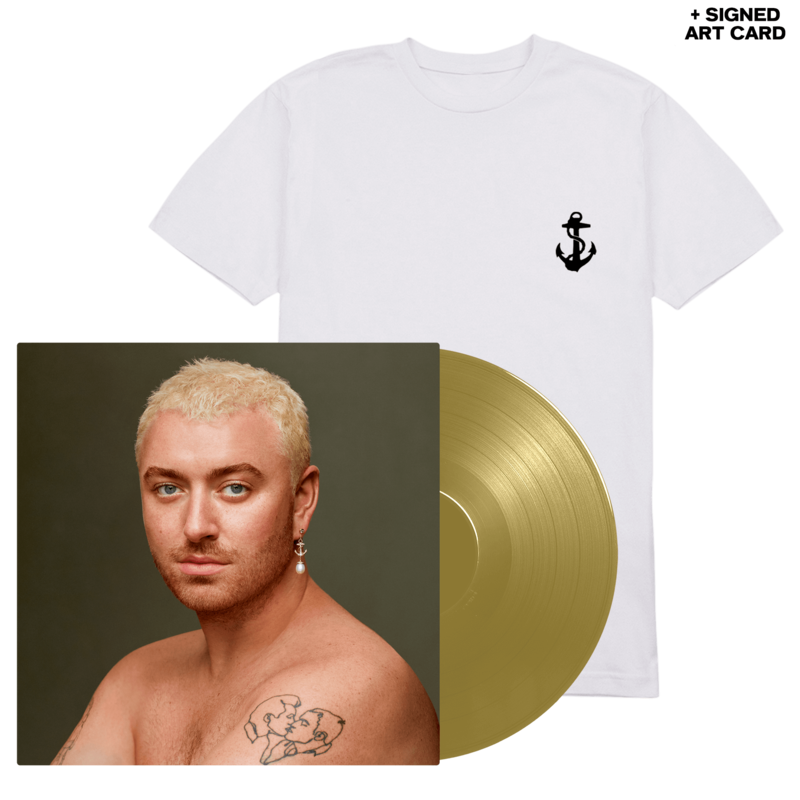 Gloria by Sam Smith - Exclusive 1LP gold + White T-Shirt + Signed Card - shop now at Digster store