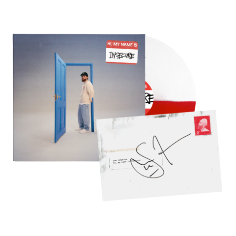 hi, my name is insecure by Sam Tompkins - LP - Exclusive Red/White Coloured Vinyl + Signed Card - shop now at Digster store