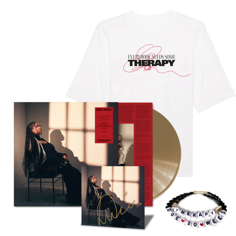 Therapy by Zoe Wees - Exclusive Ltd. Gold LP + Signed Card + T-Shirt + Bracelets - shop now at Digster store